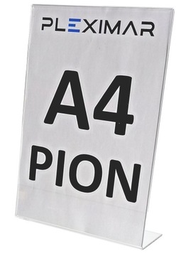 Stojak informacyjny typ L z plexi. Pleksi A4 PION