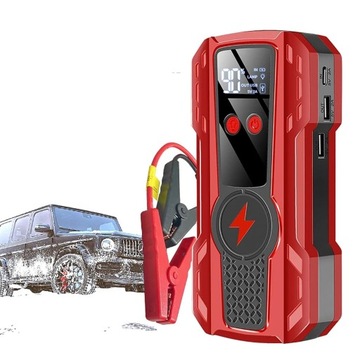 POWERBANK BOOSTER ДЛЯ ЗАВОДА АВТОМОБИЛЯ СО СВЕТОДИОДОМ + ЖК-дисплеем + ЗАЖИМАМИ