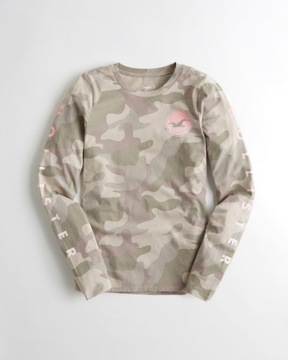 bluza longsleeve HOLLISTER moro camo XS