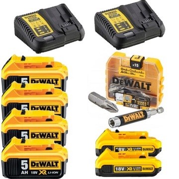 БИТЫ + НАБОР ИНСТРУМЕНТОВ DEWALT 10 ШТ. 7X 18 В АККУМУЛЯТОР