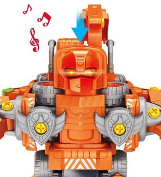 АВТОМОБИЛЬНЫЙ РОБОТ ДЛЯ Скручивания 5в1 СВЕТОДИОДНЫЙ ТРАНСФОРМАТОР XXL КОНСТРУКЦИЯ ИГРУШКА