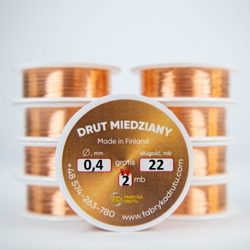 Drut Miedziany Modelarski miękki 0,4 mm - 20 m