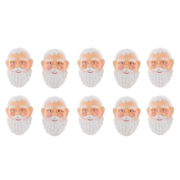 Phenovo 10Pc Plastic Santa Clause Mask DIY