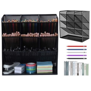 МЕТАЛЛИЧЕСКИЙ НАСТОЛЬНЫЙ ОРГАНАЙЗЕР ДЛЯ ДОКУМЕНТОВ, ПОДХОДЯЩИЙ ДЛЯ ОФИСА 43*27*16 СМ