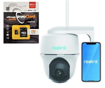 Kamera Reolink Argus PT 5 MP 2,4 I 5Ghz akumulator USB-C biała + KARTA 64GB