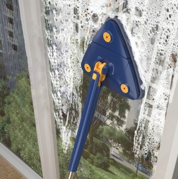 ТЕЛЕСКОПИЧЕСКАЯ ВРАЩАЮЩАЯСЯ ШВАБРА ACTIONCLEAN 4 складных треугольных вставки