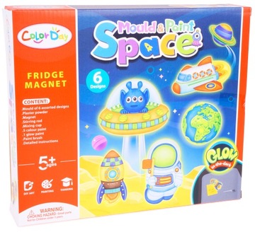 ŚWIECĄCE GIPSOWE MAGNESY NA LODÓWKĘ KOSMOS ZRÓB SA