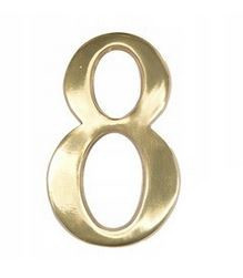 CYFRA NA DRZWI DOM BUDYNEK NUMER ADRES METALOWA MOSIĄDZ ZŁOTA 5 CM 8