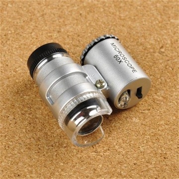 Ювелирная лупа, микроскоп 45x - светодиодное освещение