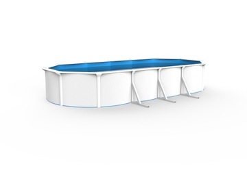 BASEN OGRODOWY STELAŻOWY STALOWY ZESTAWY OWALNY KANADYJSKI 7.3x3.6m wys1.2m
