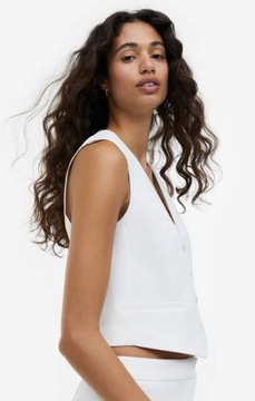 H&M Kamizelka garniturowa biała 34 XS trend A11