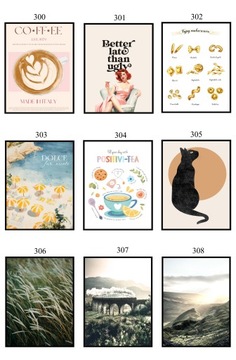 PLAKAT 30x40 WIOSNA wybór 100 WZORÓW eviero kwiaty pejzaże natura boho beże