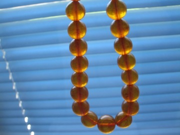 Колье из натурального янтаря Винтажные бусы 48 см