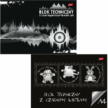BLOK TECHNICZNY Z CZARNYMI KARTKAMI A4 10kartek 180 g/m2 UNIPAP
