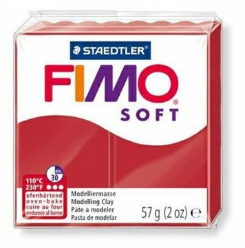 Modelina FIMO Soft 57g, 2P czerwień świąteczna