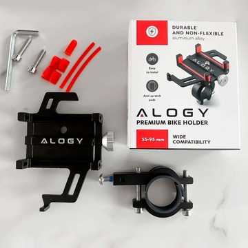 Велосипедный держатель Alogy для телефона диаметром 55–95 мм