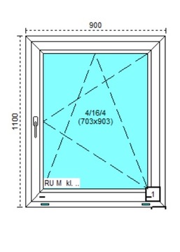 Tanie okno PCV RU Białe 90x110
