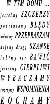 Naklejka na ścianę cytat napis W tym domu