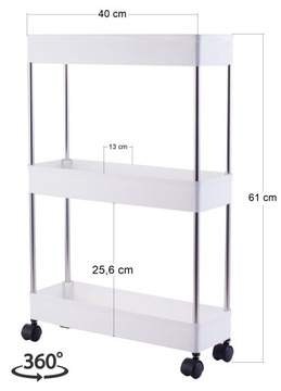 МОБИЛЬНЫЙ ШКАФ НА КОЛЕСАХ ПОЛКА ДЛЯ ВАННОЙ 3