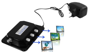 РАЗДЕЛИТЕЛЬ ЦИФРОВОГО СИГНАЛА DVB-T2 4K 3TV ЧЕРНЫЙ КОМПЛЕКТ ПРОИЗВОДИТЕЛЬ