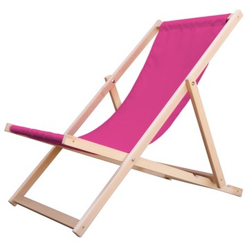 Leżak Drewniany Producent Leżaki Plażowe Różowy