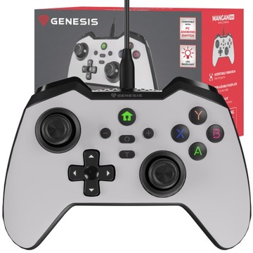 Gamepad GENESIS Mangan 300 Przewodowy PC/Switch/Mobile Pad BIAŁY