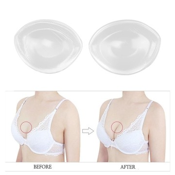 Силиконовые вставки для бюстгальтера, сборные вставки, увеличение груди Push L, прозрачные