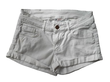 3189. H&M białe spodenki jeansowe 158 cm