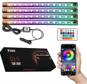 ОСВЕЩЕНИЕ САЛОНА АВТОМОБИЛЯ RGB 48 LED + УПРАВЛЕНИЕ ПРИМЕНЕНИЯМИ