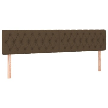 vidaXL Изголовье кровати со светодиодной подсветкой Темно-коричневый 200x7x78/88 см Ткань