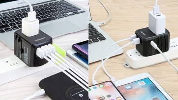 Быстрое зарядное устройство, блок питания, сетевой адаптер, 4 порта USB, USB C, для нескольких быстрых устройств