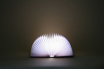 LAMPKA NOCNA BIURKOWA LED SKŁADANA ŚWIECĄCA KSIĄŻKA DREWNIANA