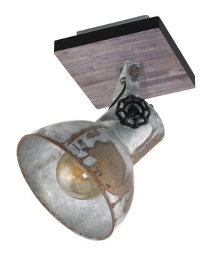 Lampa sufitowa vintage Barnstaple z regulowanym spotem
