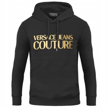 Versace Jeans Couture bluza męska czarna z kapturem M Thick Foil 74GAIT03