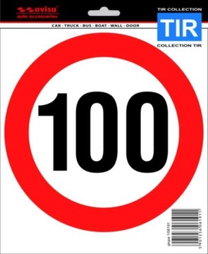 Naklejka OGRANICZENIE PRĘDKOŚCI 100 KM H TIR