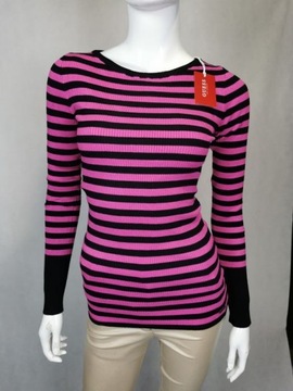 Nowa oryginalna bluzka sweter Guess M róż paski