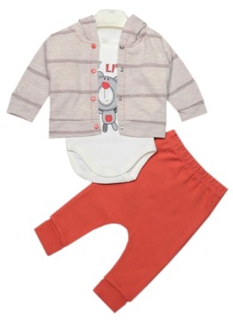 Komplet niemowlęcy dresowy r.62 body spodnie bluza
