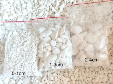 Садовый камень, белоснежный, греческий, 1-3 см, белая галька Тасоса, 25к.