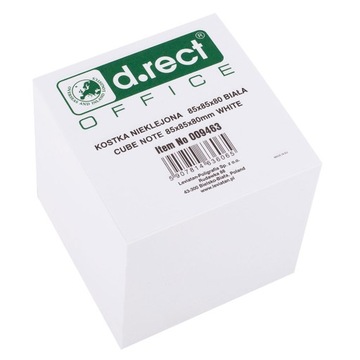 Куб D.rect неклееный 85х85х80мм 800 листов белый