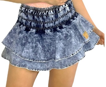 spódniczka spódnico-spodenki jeans z falbankami XS