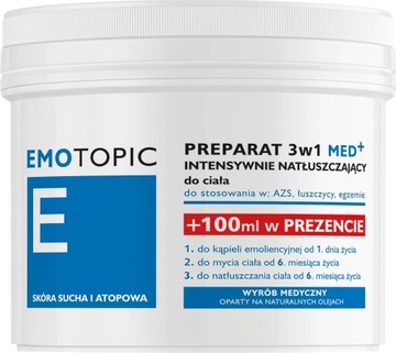 EMOTOPIC Preparat 3 w 1 Intensywnie natłuszczający do ciała MED+, 500 ml