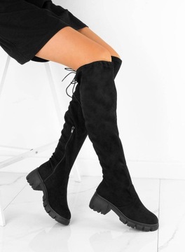 7028 ЧЕРНЫЕ ЗАМШЕВЫЕ ОФИЦЕРСКИЕ БОТИНКИ 38