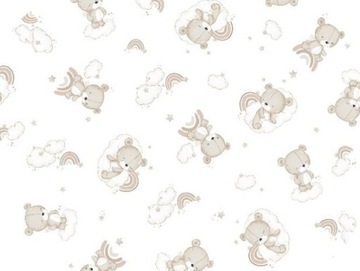 Pielucha Flanelowa 70x80 Miś Tęcza Biały