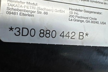 ULOŽENÍ AIRBAG SEDADLA PŘEDNÍ PRAVÁ VW PHAETON (3D_) 3D0880442B 3.0L