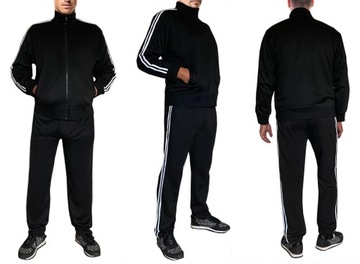 DRES męski SPODNIE BLUZA na stójce czarny 0606 XXL