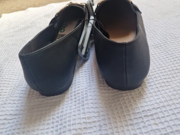 PRIMARK SLICZNE BALERINY WIDE FIT BLACK GOLD 42 (9UK)