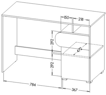 Стенка с письменным столом для угловой молодежной комнаты с кроватью CA