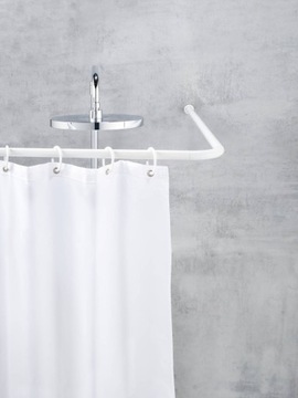 УГЛОВАЯ ДУШЕВАЯ рейка, БЕЛАЯ УНИВЕРСАЛЬНАЯ WENKO