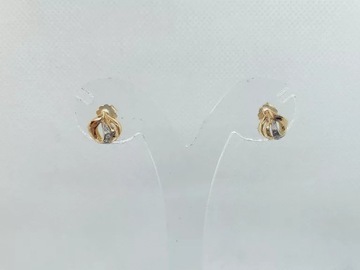 ZŁOTE KOLCZYKI Z CYRKONIAMI 585/ 1,24G