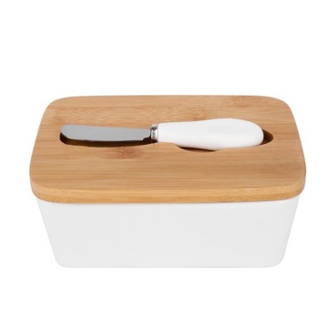 MASELNICZKA MASELNICA POJEMNIK NA MASŁO + NÓŻ